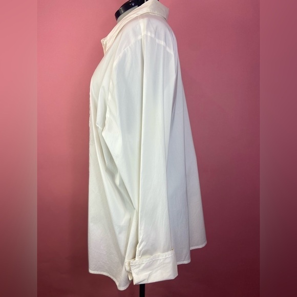 Avenue white long sleeve button front blouse lace accent plus size 26/28 - Picture 5 of 14